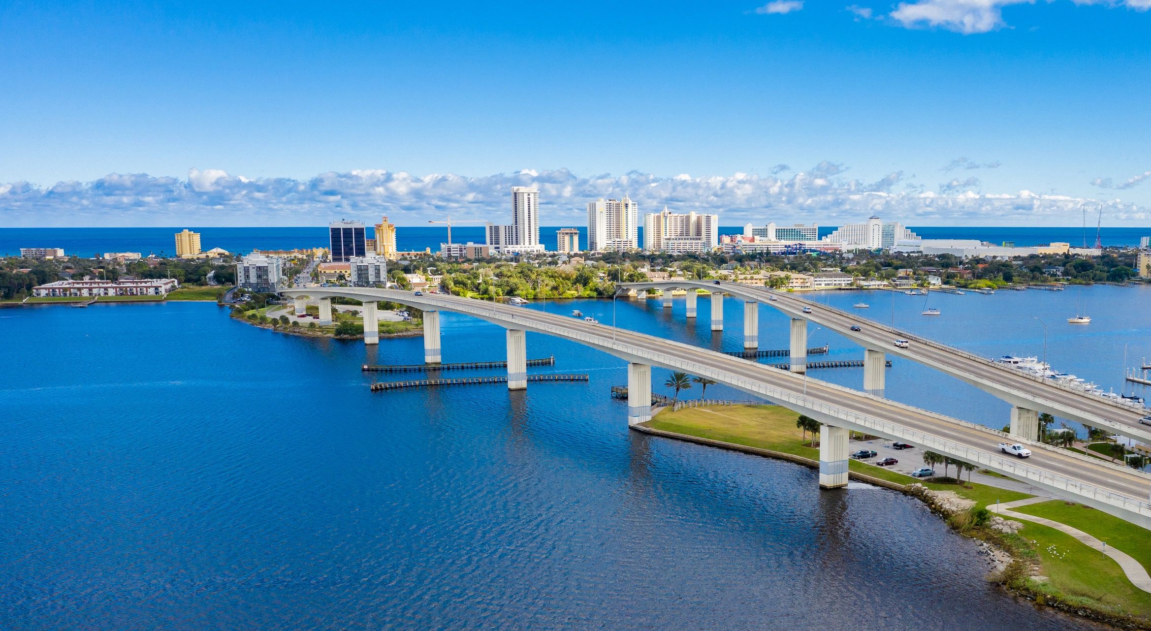 Aerial view of Florida coastline and homes, representing drone documentation services